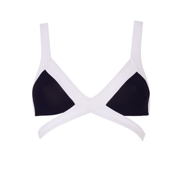 Agent Provocateur Mazzy Black & White Bikini Top  Size: 2 / US: 4 NWT - Picture 1 of 3